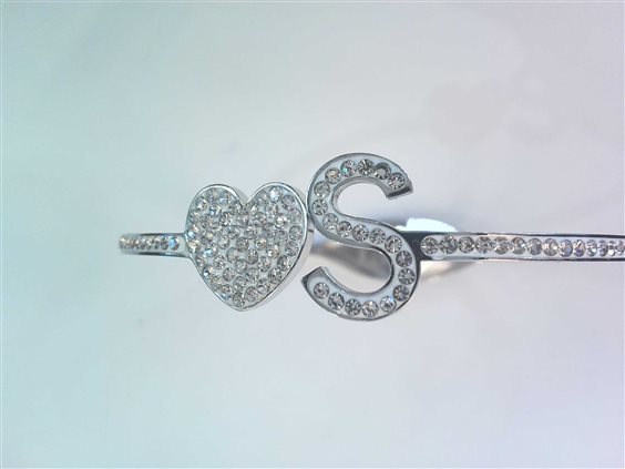 Armband Dame ALFABETO in Stahl -S- CUORE LE GIOIE - -S- CUORE LE GIOIE